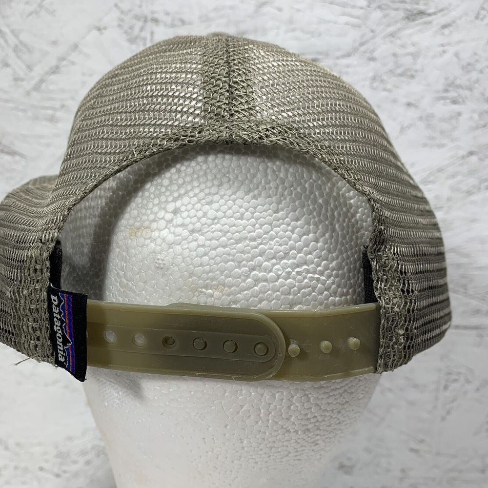 Vintage Patagonia Fish Shark Hat Khaki Fishing Trail Hike Outdoor Mesh Cap - Picture 4 of 10